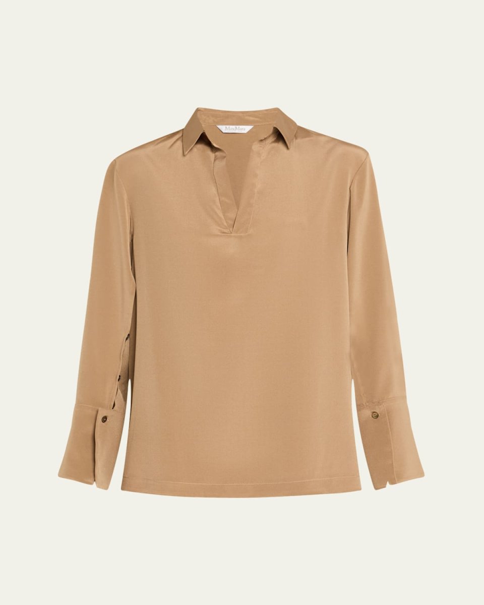 Dover Silk Stretch Collared Top
